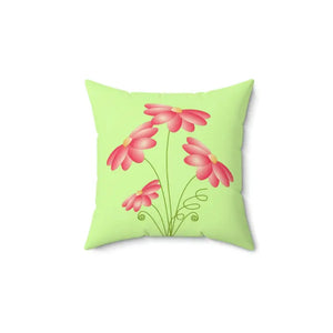 Pink Flowers Polyester Square Pillow Vibrant Home Decor - Dipaliz - Throw Pillows