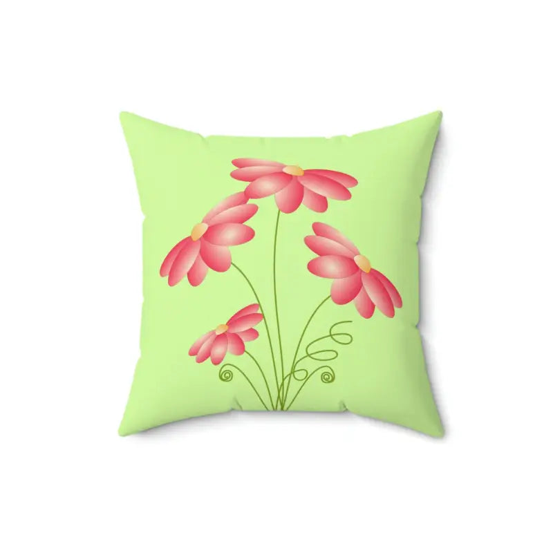 Cozy Up with Bold Pink Flower Polyester Square Pillow - Home Decor