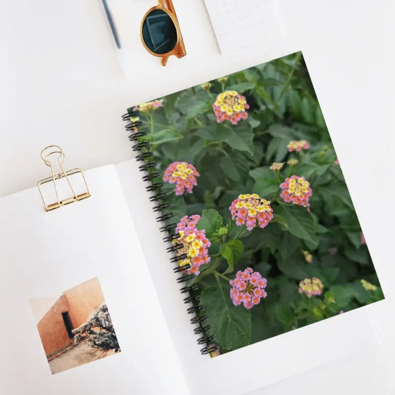 Bloom And Scribble: Lantana Flowers Ruled Line Notebook - Paper Products