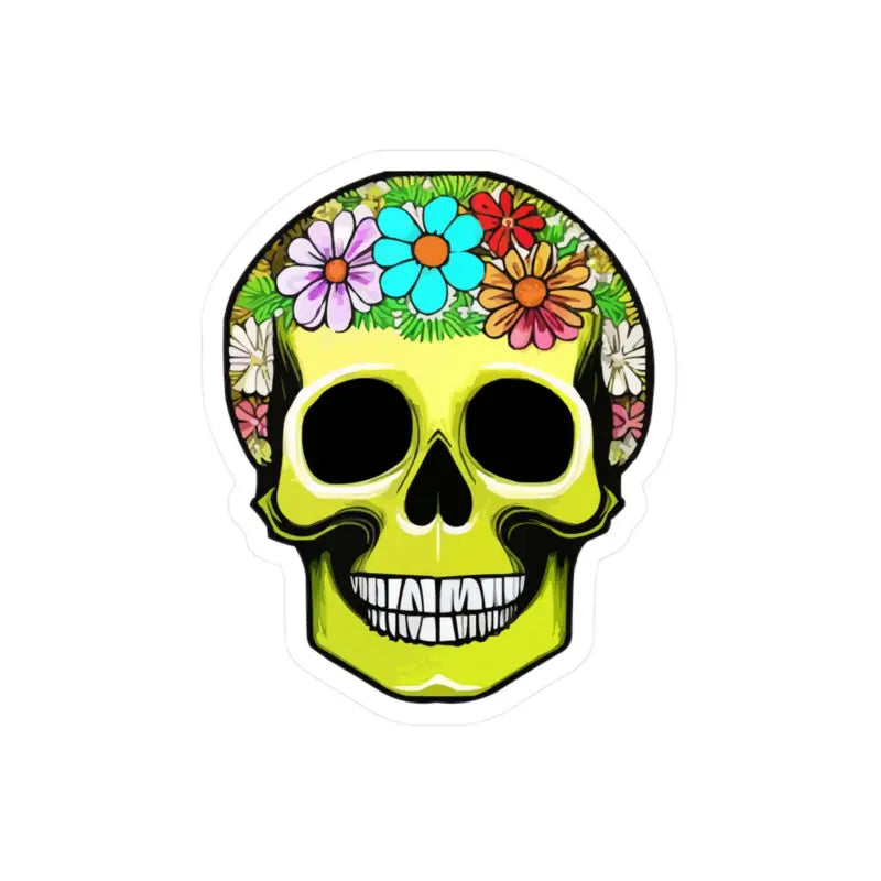 Trendy Home Vibes: Bloom Skull Kiss Cut Vinyl Decals - 3’’ x 4’’ / Kiss-cut / Satin Paper Products