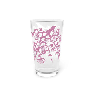 Beauty Pint Glass - Cherry Blossoms Floral Design - Dipaliz - 16oz - Beer Glasses