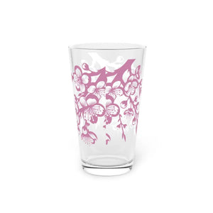 Beauty Pint Glass - Cherry Blossoms Floral Design - Dipaliz - 16oz - Beer Glasses