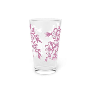 Beauty Pint Glass - Cherry Blossoms Floral Design - Dipaliz - 16oz - Beer Glasses