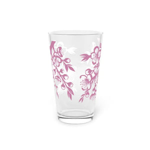 Beauty Pint Glass - Cherry Blossoms Floral Design - Dipaliz - 16oz - Beer Glasses