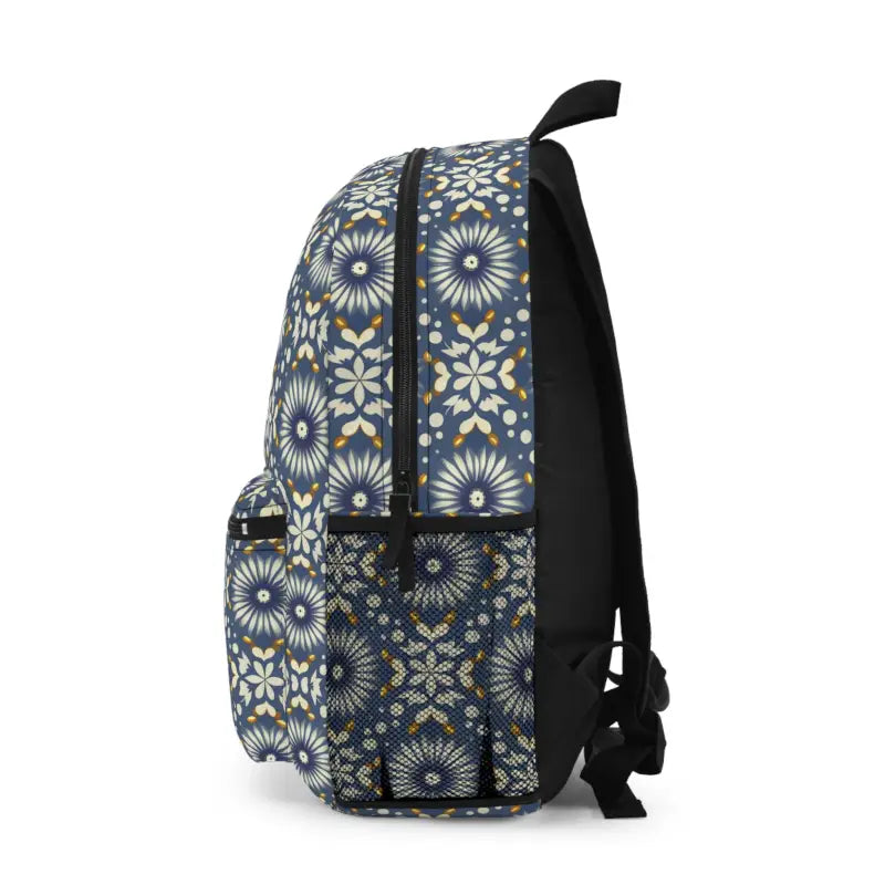 Chic Floral Geometric Backpack: Nature’s Style Essential - one Size Bags