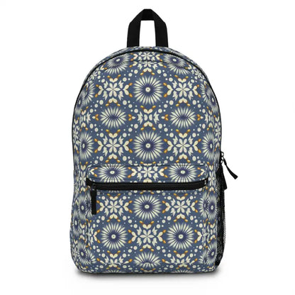 Chic Floral Geometric Backpack: Nature’s Style Essential - one Size Bags