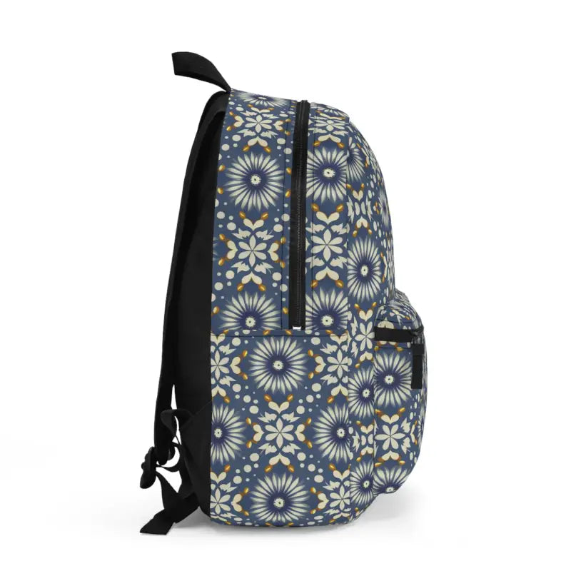 Chic Floral Geometric Backpack: Nature’s Style Essential - one Size Bags