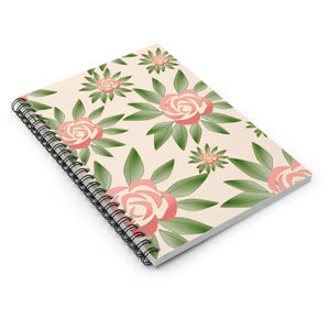 Spiral Notebook Ruled Line Pink Roses Printed Cover - Dipaliz - one Size - Notebooks & Notepads