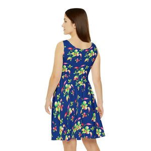Women’s Skater Dress Large Flowers Vibrant Comfort Style Dipaliz - Dresses