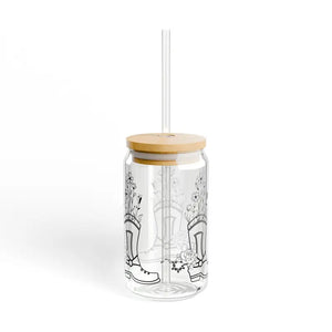 Sipper Glass with Gasket-push Bamboo Lid & Tritan Straw - Dipaliz - Tumblers