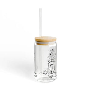 Sipper Glass with Gasket-push Bamboo Lid & Tritan Straw - Dipaliz - Tumblers
