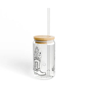 Sipper Glass with Gasket-push Bamboo Lid & Tritan Straw - Dipaliz - Tumblers