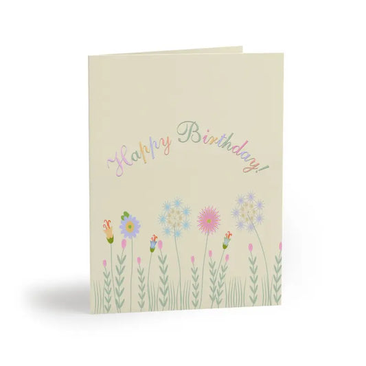 Blooming Happy Birthday Flowers Greeting Cards Magic - 24 Pcs / Matte / 4.25” x 5.5” Paper Products