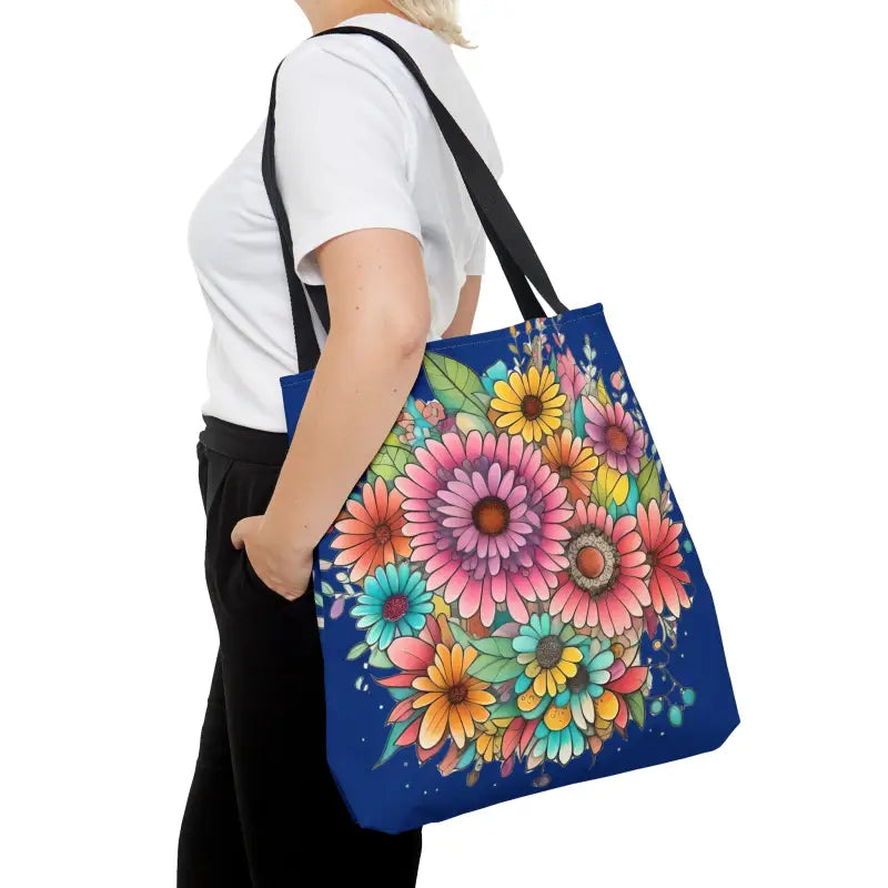 Elevate your Look with a Blooming Blue Tote Bag - Large Bags