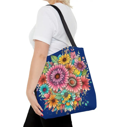 Elevate your Look with a Blooming Blue Tote Bag - Medium Bags