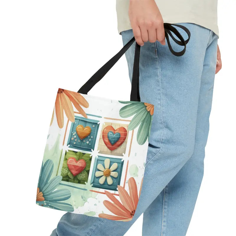 Elevate your Style with Blooming Flowers Polyester Tote Bag - Small Bags