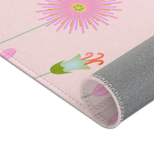 Pink Area Rugs - Floral Vibrant Charm Elegance - Dipaliz
