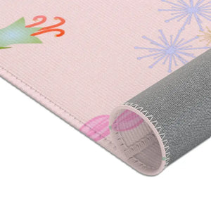 Pink Area Rugs - Floral Vibrant Charm Elegance - Dipaliz
