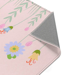 Pink Area Rugs - Floral Vibrant Charm Elegance - Dipaliz