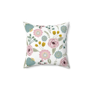 Spring Flowers Spun Polyester Square Pillow - Vibrant Decor - Dipaliz - Throw Pillows