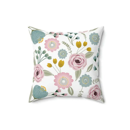 Spring Flowers Spun Polyester Square Pillow for Nature Lovers - Home Decor