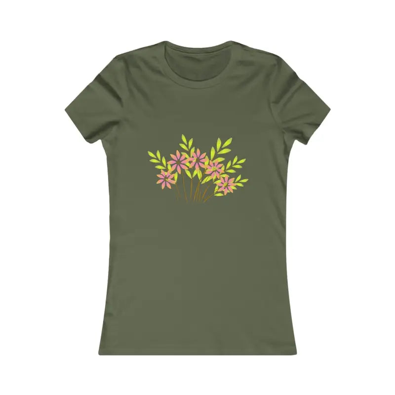 Blooming Women’s Favorite Tee – Elegance & Comfort Await! - s / Military Green T-shirt