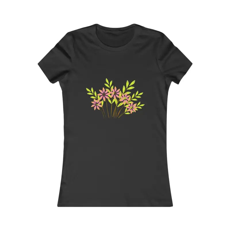 Blooming Women’s Favorite Tee – Elegance & Comfort Await! - s / Black T-shirt