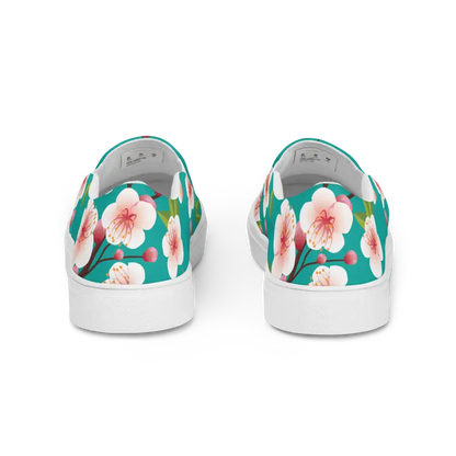 Bloominstylish Blue Floral Women’s Slip-on Canvas Shoes