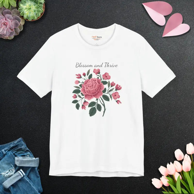 Bloom in Style: Unisex Jersey Short Sleeve Tee - White / s T-shirt