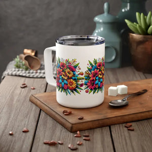 Blossom Bliss Insulated Coffee Mug - Bold Style - Dipaliz - 10oz / White - Mugs
