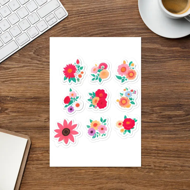 Blossom Bliss Vibrant Floral Sticker Sheets to Brighten your Style - Stickers