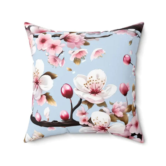 Cherry Blossom Floral Throw Pillow for a Nature-inspired Escape - 20’’ × Home Decor