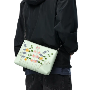 Wild Flowers Crossbody Bag Vibrant Floral Print Garden Party Style - Cross Body Bags