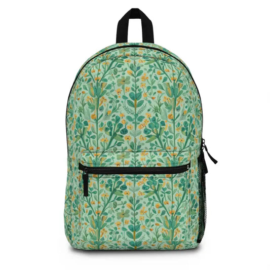 Rock your Style with Ultimate Green Floral Backpack - one Size Bags