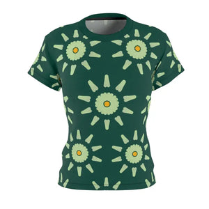 Green Women’s Floral Tee - Blossom Print Cut Sew Top - Dipaliz - T-shirts