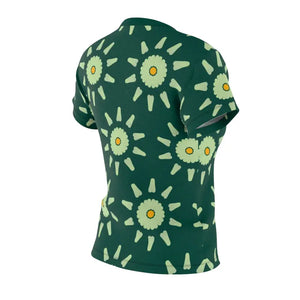 Green Women’s Floral Tee - Blossom Print Cut Sew Top - Dipaliz - T-shirts