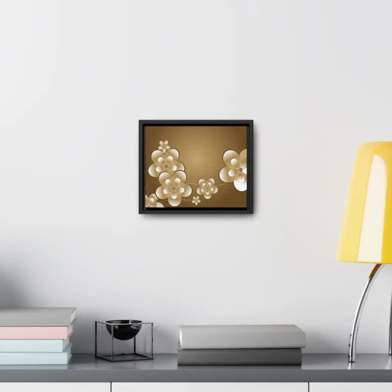 Blossom Brilliance Gallery Canvas: White Flowers on Brown Backdrop - Canvas