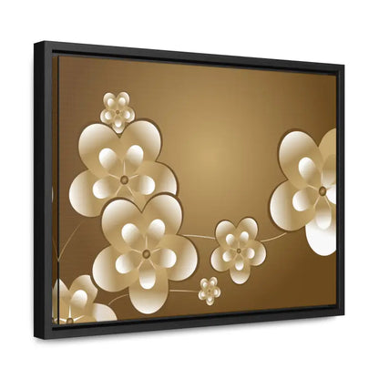 Blossom Brilliance Gallery Canvas: White Flowers on Brown Backdrop - Canvas