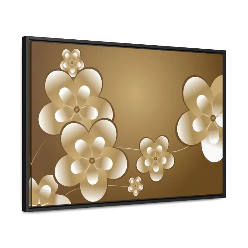 Blossom Brilliance Gallery Canvas: White Flowers on Brown Backdrop - Canvas