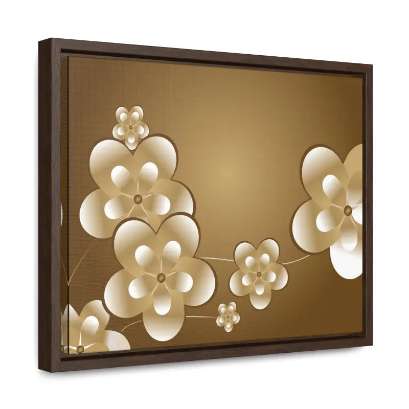 Blossom Brilliance Gallery Canvas: White Flowers on Brown Backdrop - Canvas