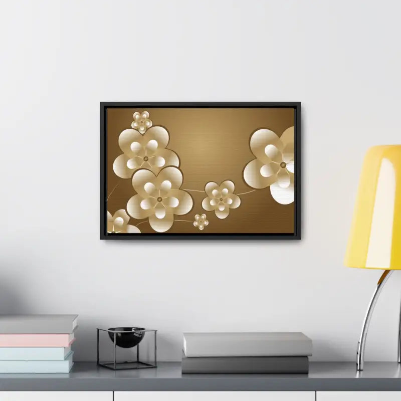 Blossom Brilliance Gallery Canvas: White Flowers on Brown Backdrop - Canvas