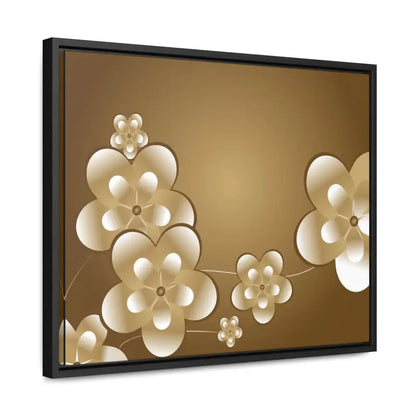 Blossom Brilliance Gallery Canvas: White Flowers on Brown Backdrop - Canvas