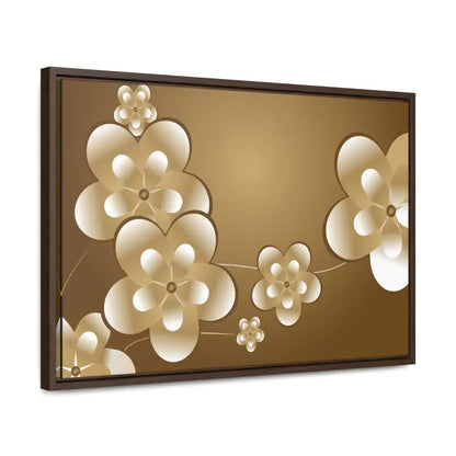 Blossom Brilliance Gallery Canvas: White Flowers on Brown Backdrop - Canvas