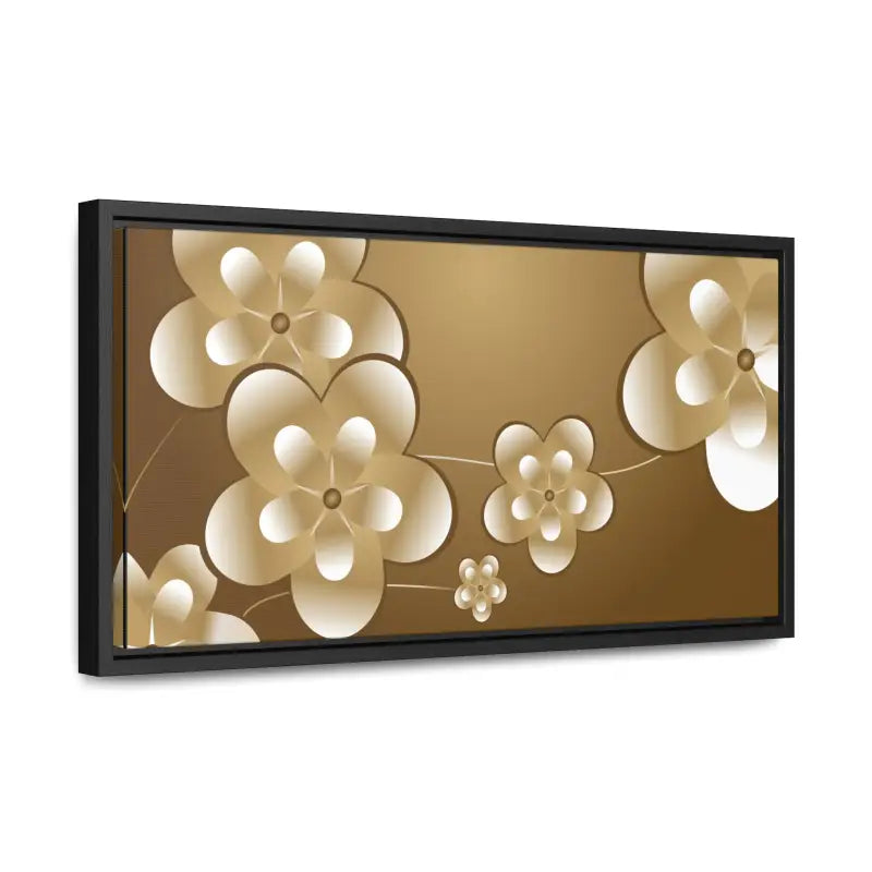 Blossom Brilliance Gallery Canvas: White Flowers on Brown Backdrop - Canvas