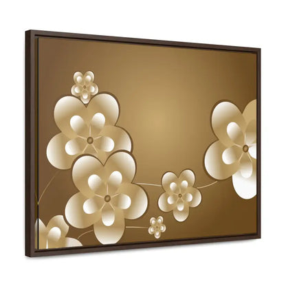 Blossom Brilliance Gallery Canvas: White Flowers on Brown Backdrop - Canvas