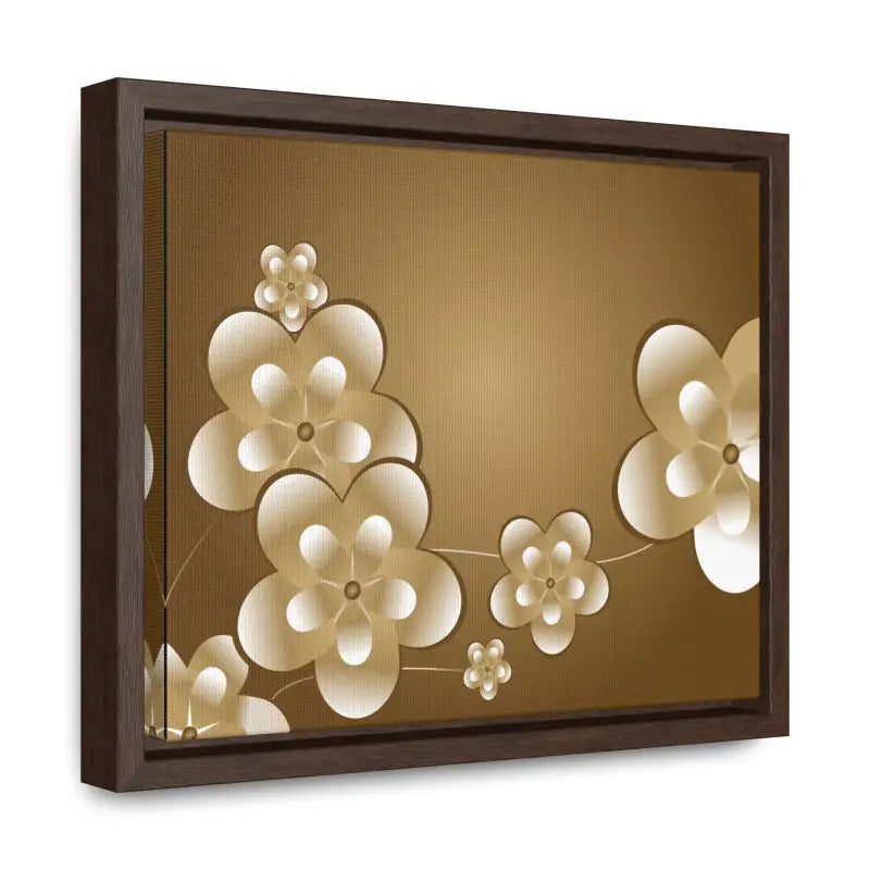 Blossom Brilliance Gallery Canvas: White Flowers on Brown Backdrop - Canvas