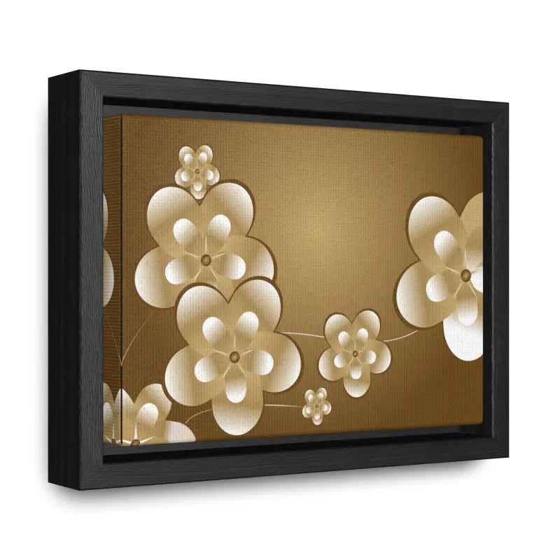 Blossom Brilliance Gallery Canvas: White Flowers on Brown Backdrop - Canvas