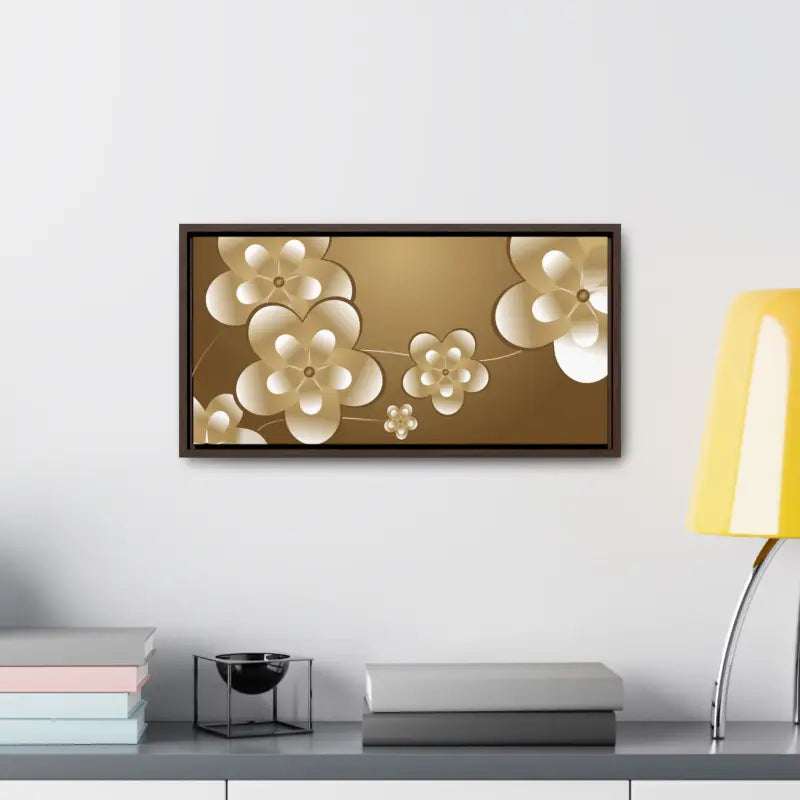 Blossom Brilliance Gallery Canvas: White Flowers on Brown Backdrop - Canvas