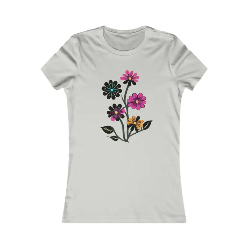 Blossom Chic Women’s Favorite Tee Flower Stalk Style - m / Silver T-shirt