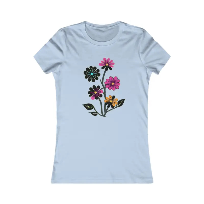 Blossom Chic Women’s Favorite Tee Flower Stalk Style - s / Baby Blue T-shirt